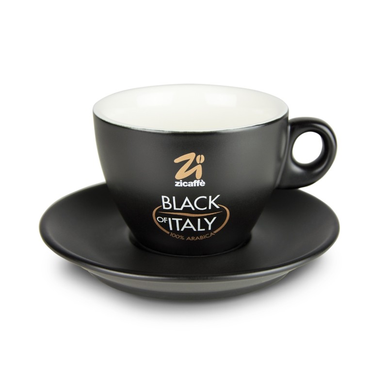 Tasse à cappuccino noire d'Italie