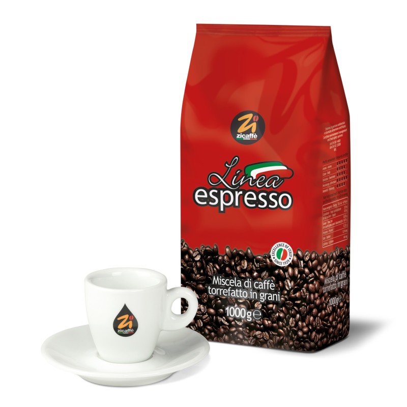 6 kg Espresso Linie + 6 weiße Tassen